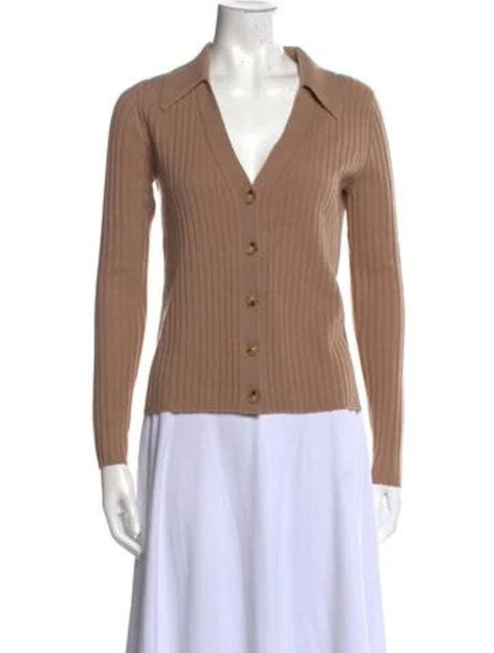 Veronica Beard Lazana Ribbed Cashmere Cardigan - S